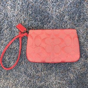 Pink Coach Wristlet/ Coin Purse